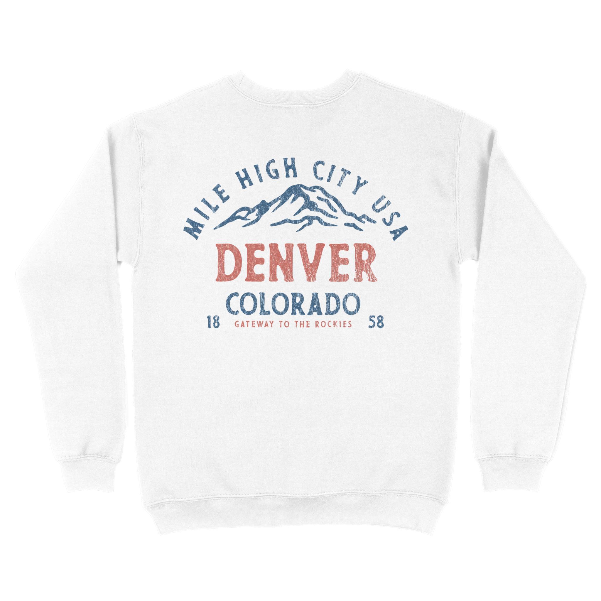 Denver Crewneck in White - back view