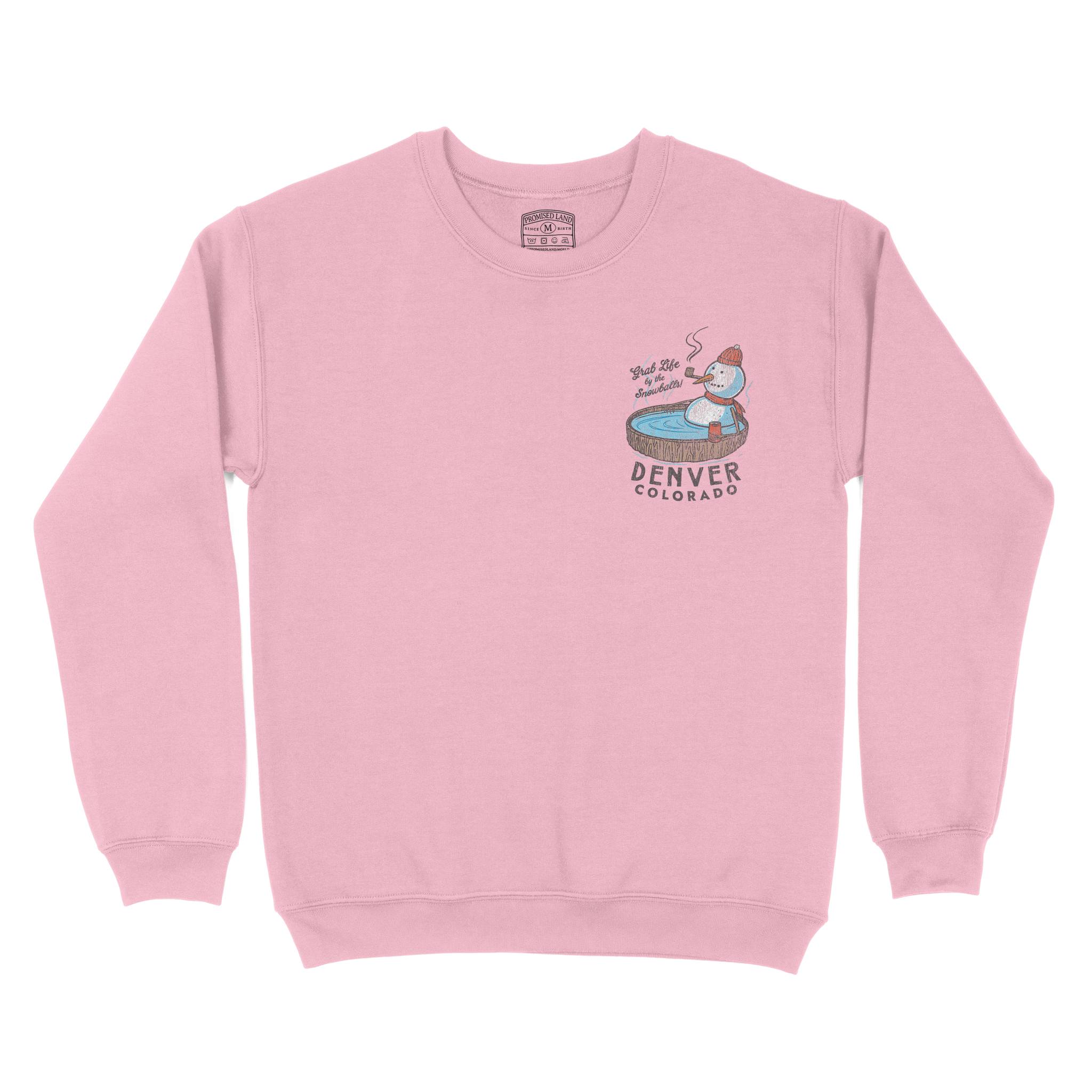 Denver Snowman Crewneck Light Pink front