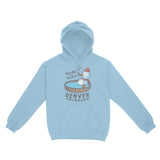 Denver Hoodie in Light Blue - front view
