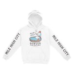 Denver Hoodie in White - front-sleeves view