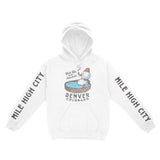Denver Hoodie in White - front-sleeves view
