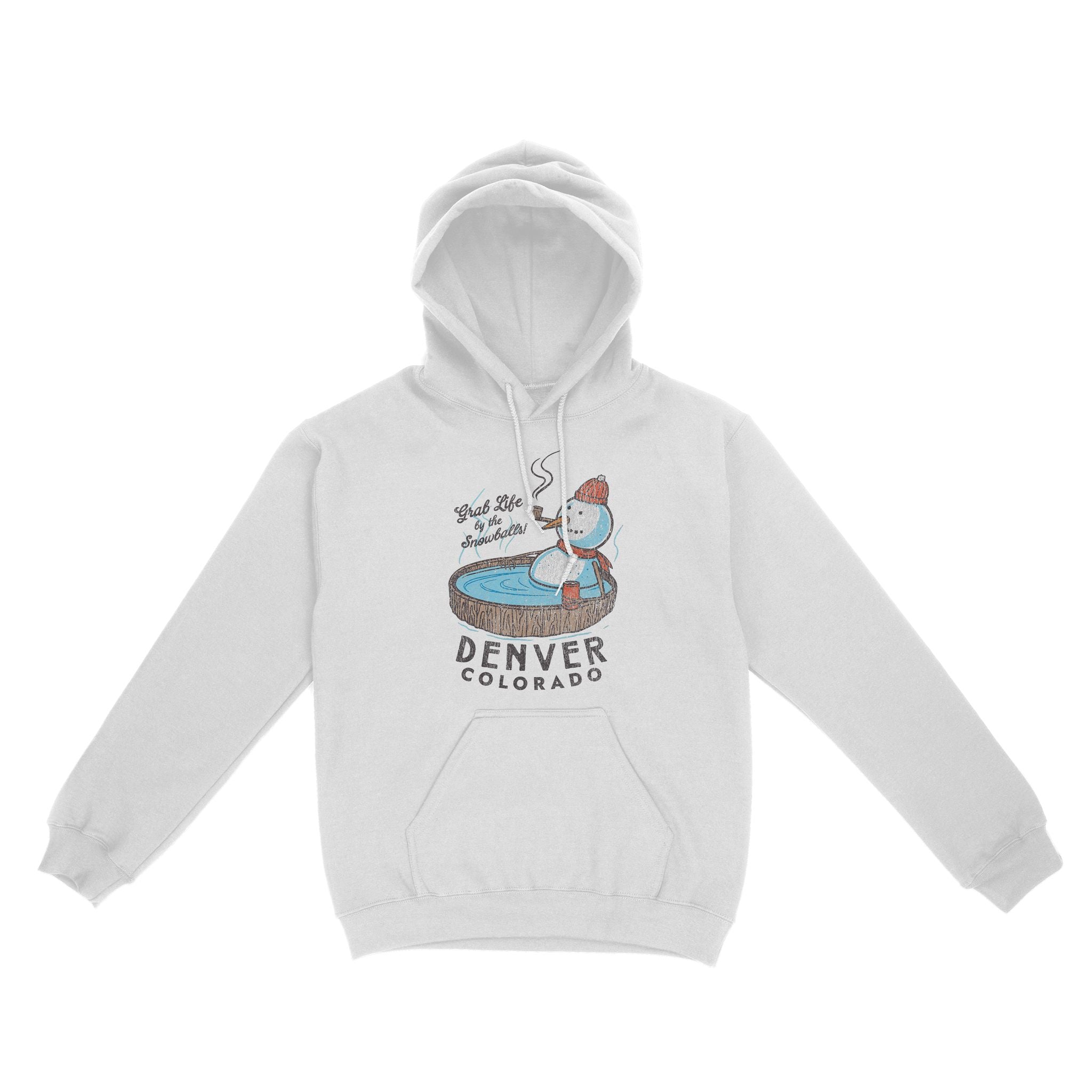 Denver Snowman Hoodie White front