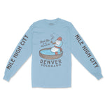 Denver Longsleeve in Light Blue - front-sleeves view