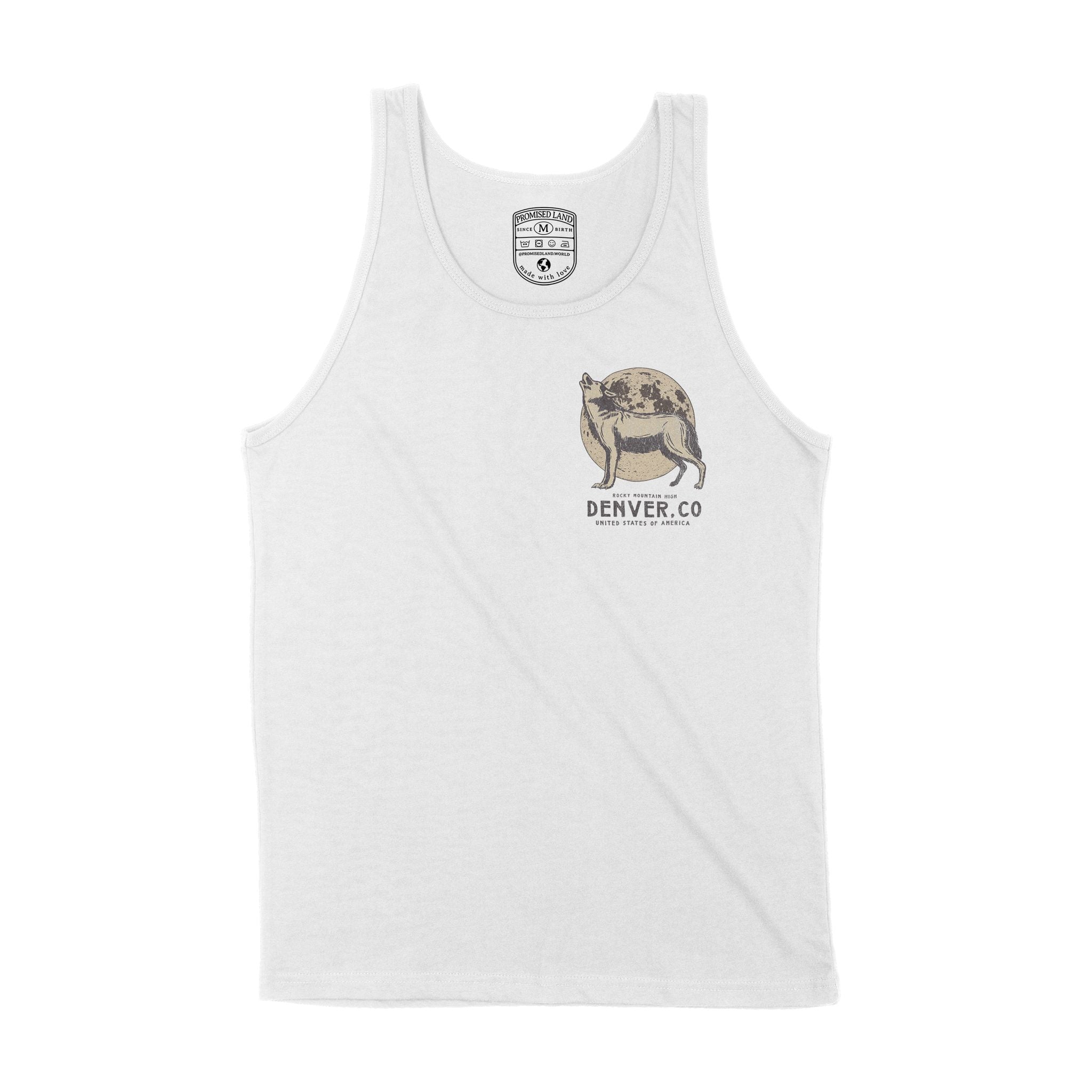 Denver Howling Wolf Tank Top White front