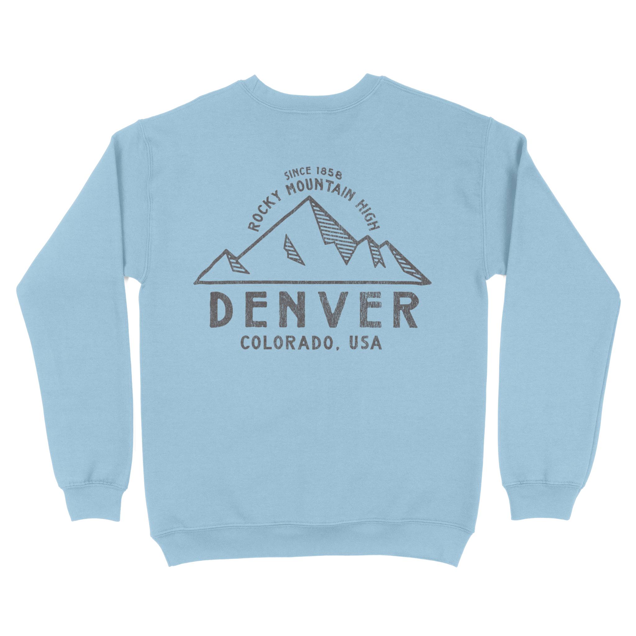 Denver Crewneck in Light Blue - back view
