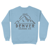 Denver Mountain Man Crewneck Light Blue back