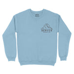 Denver Mountain Man Crewneck Light Blue front