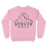 Denver Mountain Man Crewneck Light Pink back