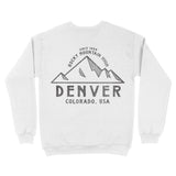 Denver Mountain Man Crewneck White back