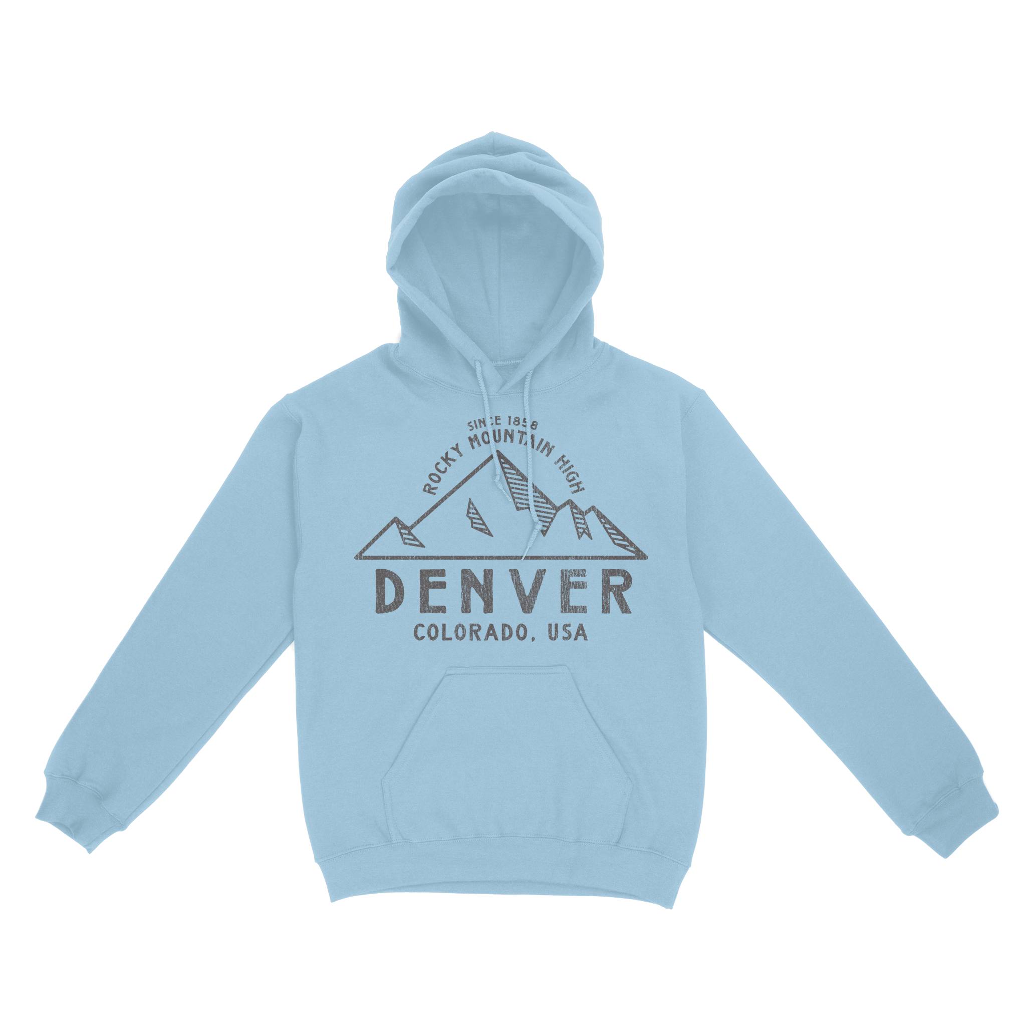 Denver Hoodie in Light Blue - front view
