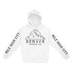 Denver Hoodie in White - front-sleeves view