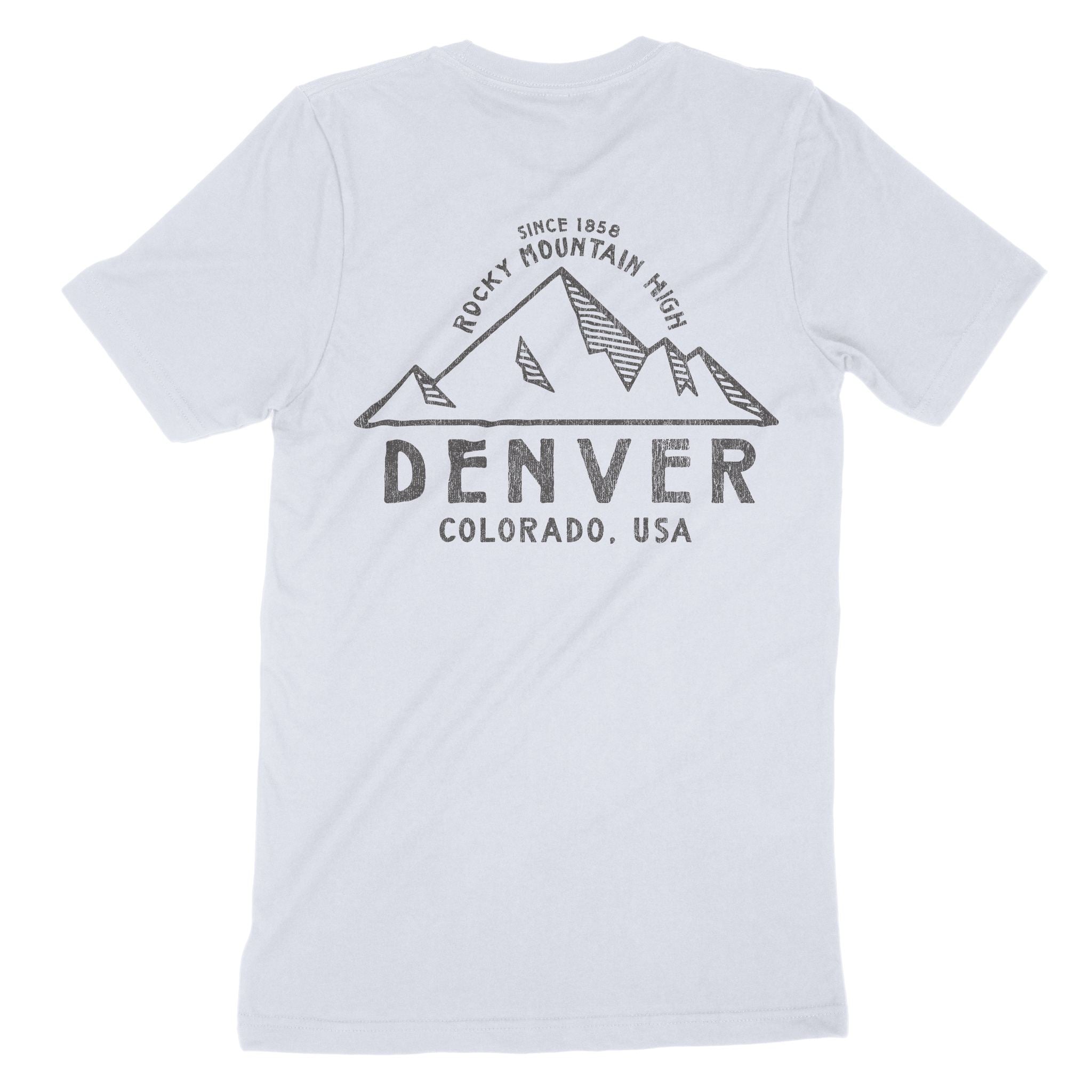 Denver Mountain Man T-Shirt in Light Blue - back view