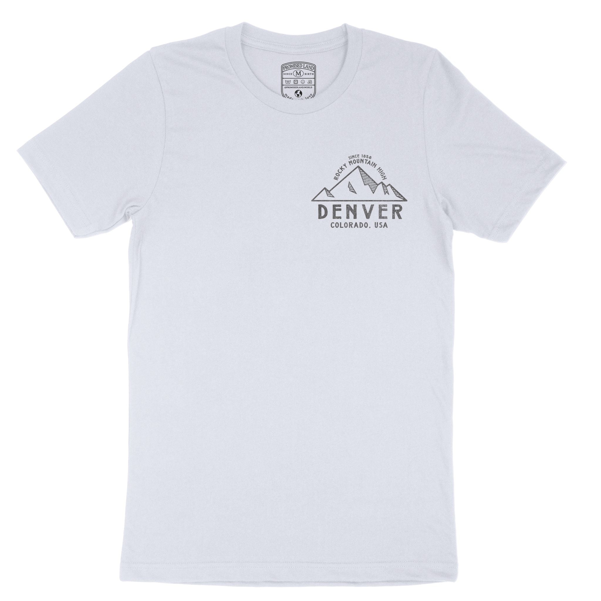 Denver Mountain Man T-Shirt in Light Blue - front view