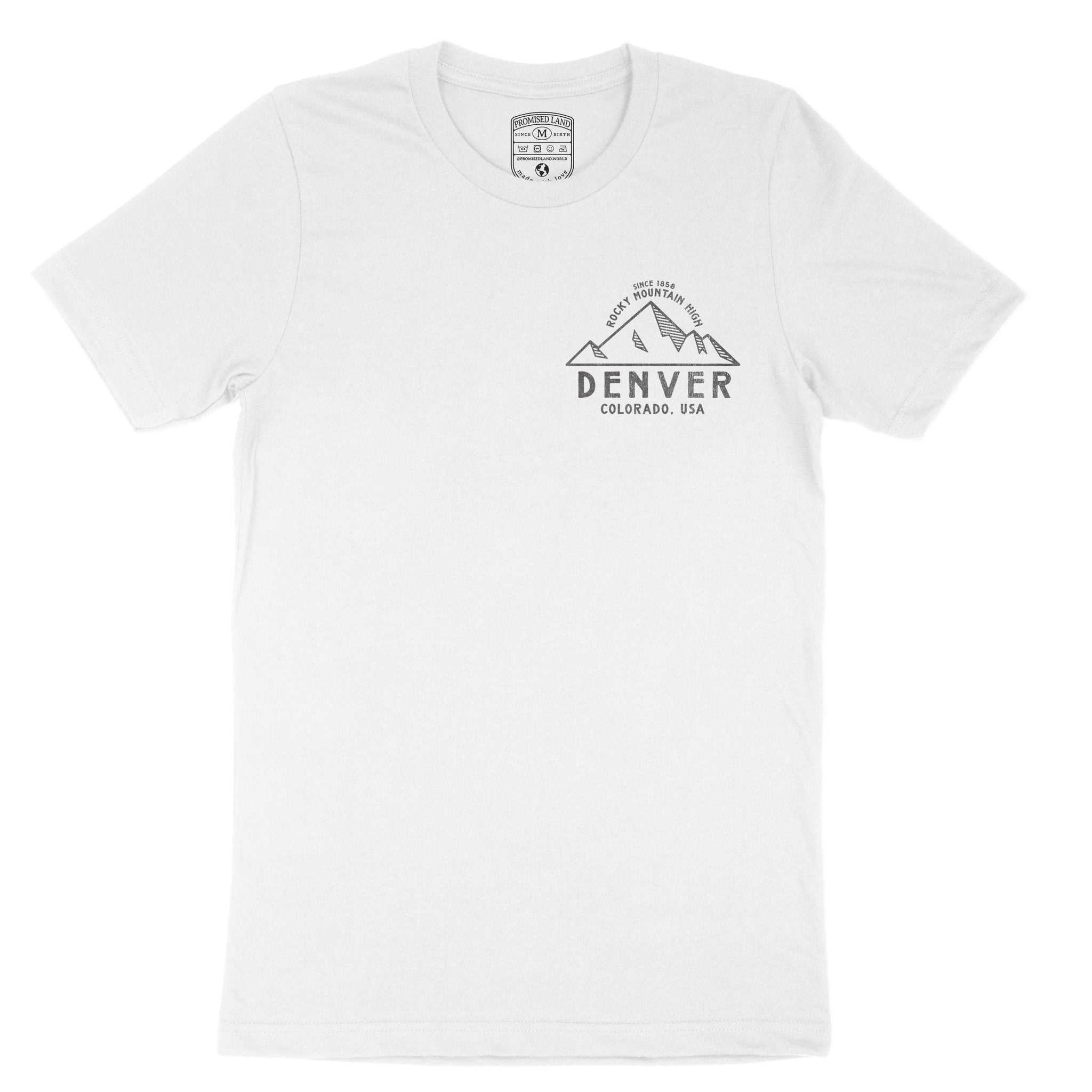 Denver Mountain Man T-Shirt in White - front view