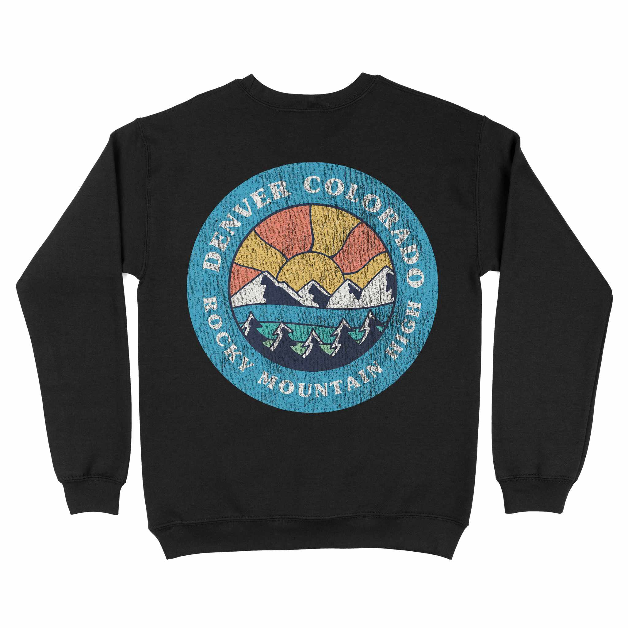 Denver Majestic Mountain Crewneck Black back