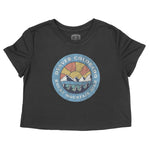 Denver Majestic Mountain Cropped Tee in Black - front view