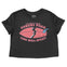 Asbury Park Surfboard 3 Cropped Tee in Black - front view