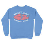 Miami Crewneck in Carolina Blue - back view