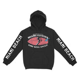 Miami Hoodie in Black - front-sleeves view