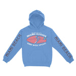 Miami Hoodie in Carolina Blue - front-sleeves view