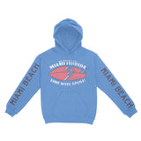 Miami Hoodie in Carolina Blue - front-sleeves view