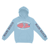 Miami Hoodie in Light Blue - front-sleeves view