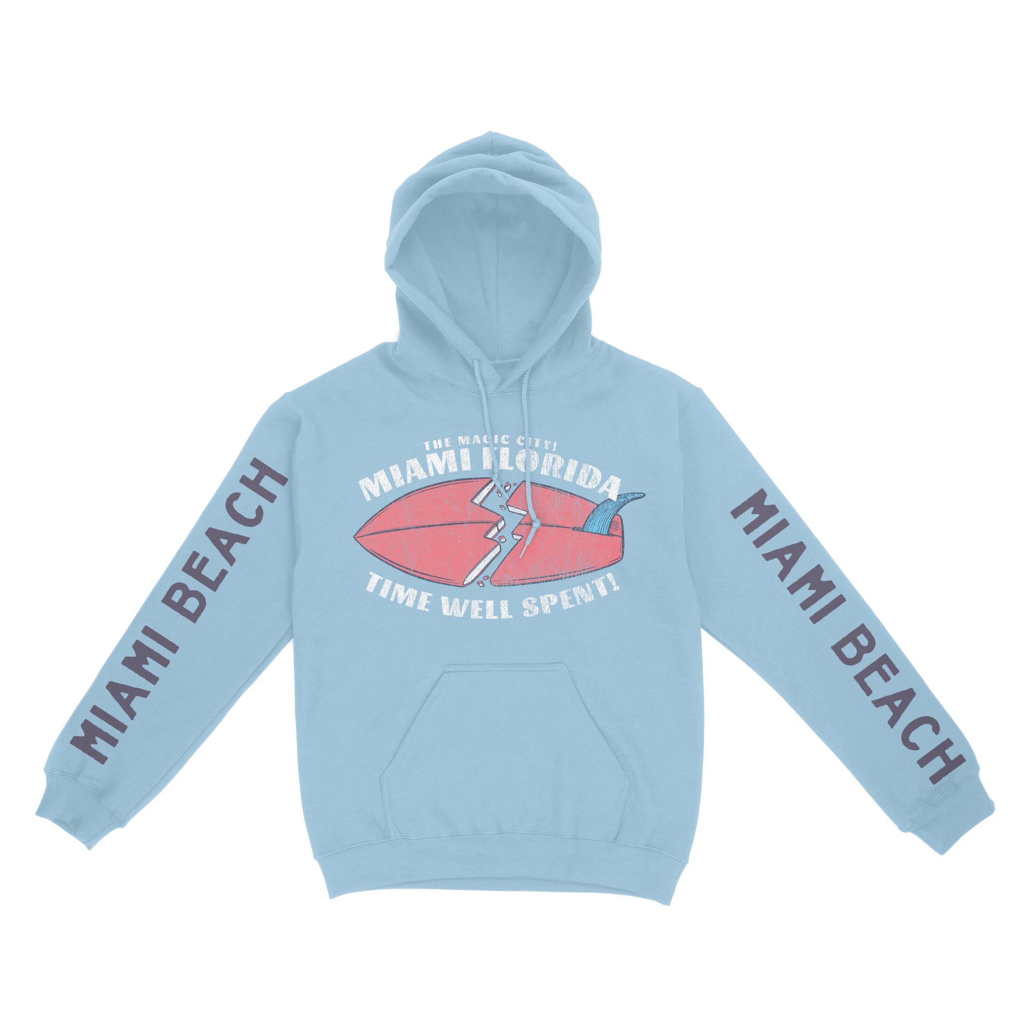 Miami Hoodie in Light Blue - front-sleeves view