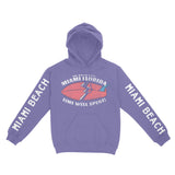 Miami Hoodie in Violet - front-sleeves view