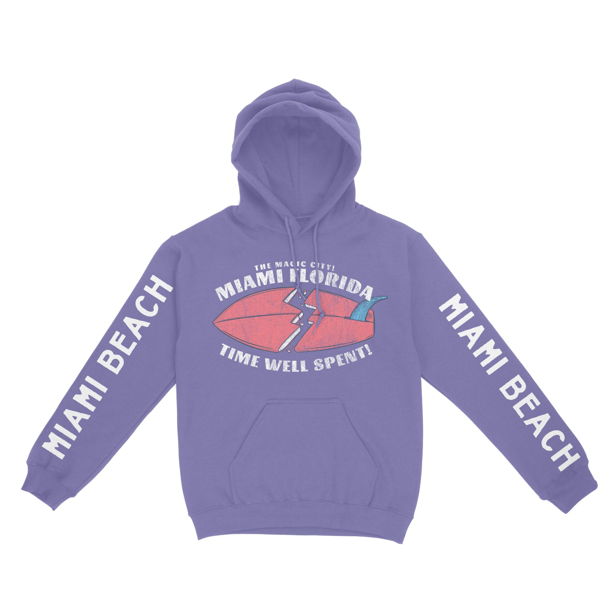 Miami Hoodie in Violet - front-sleeves view