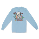 Asbury Park Skull Tropical Longsleeve in Light Blue - front view