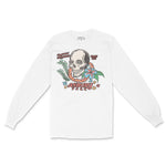 Asbury Park Skull Tropical Longsleeve in White - front view