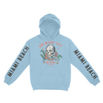 Miami Hoodie in Light Blue - front-sleeves view