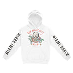 Miami Hoodie in White - front-sleeves view
