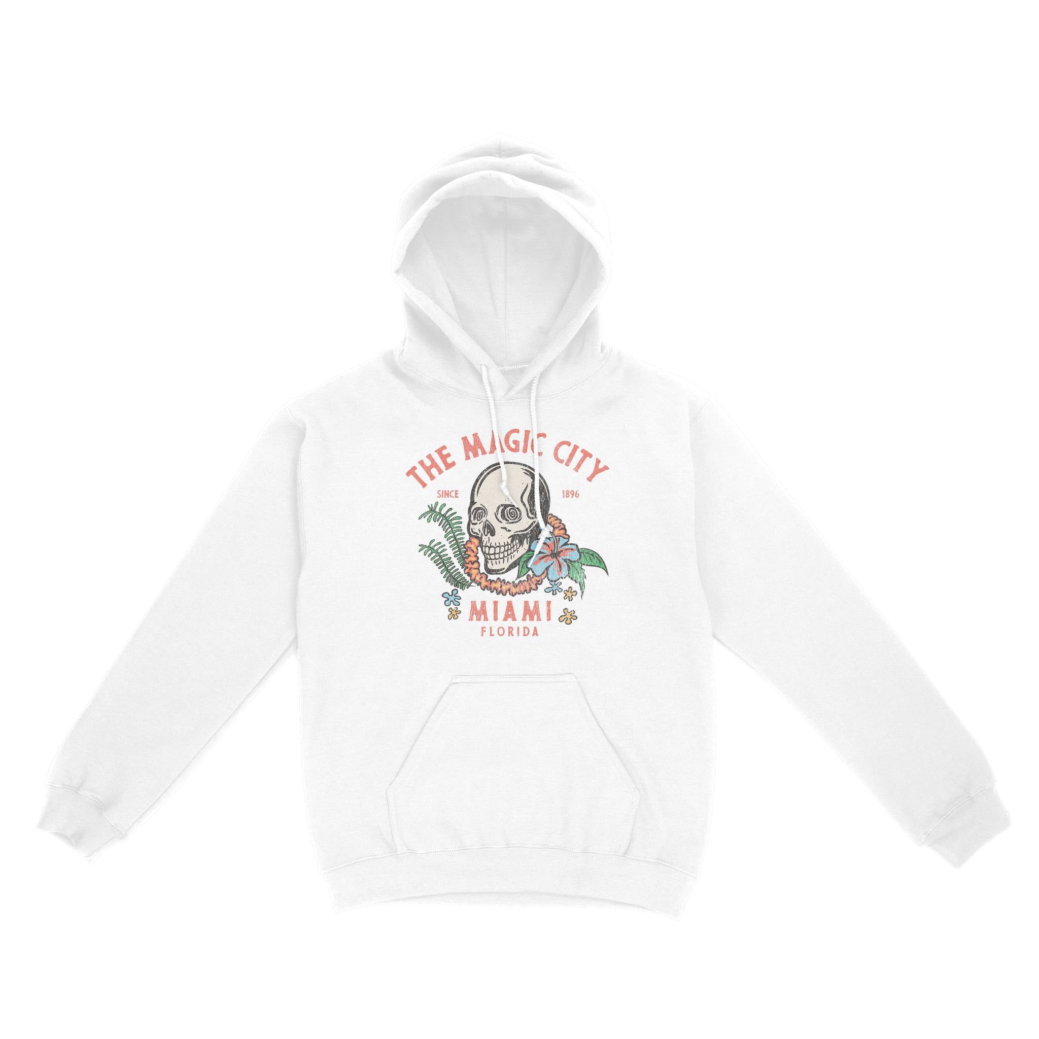 Miami Hoodie in White - front view
