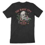 Miami Skull Tropical T-Shirt Black back