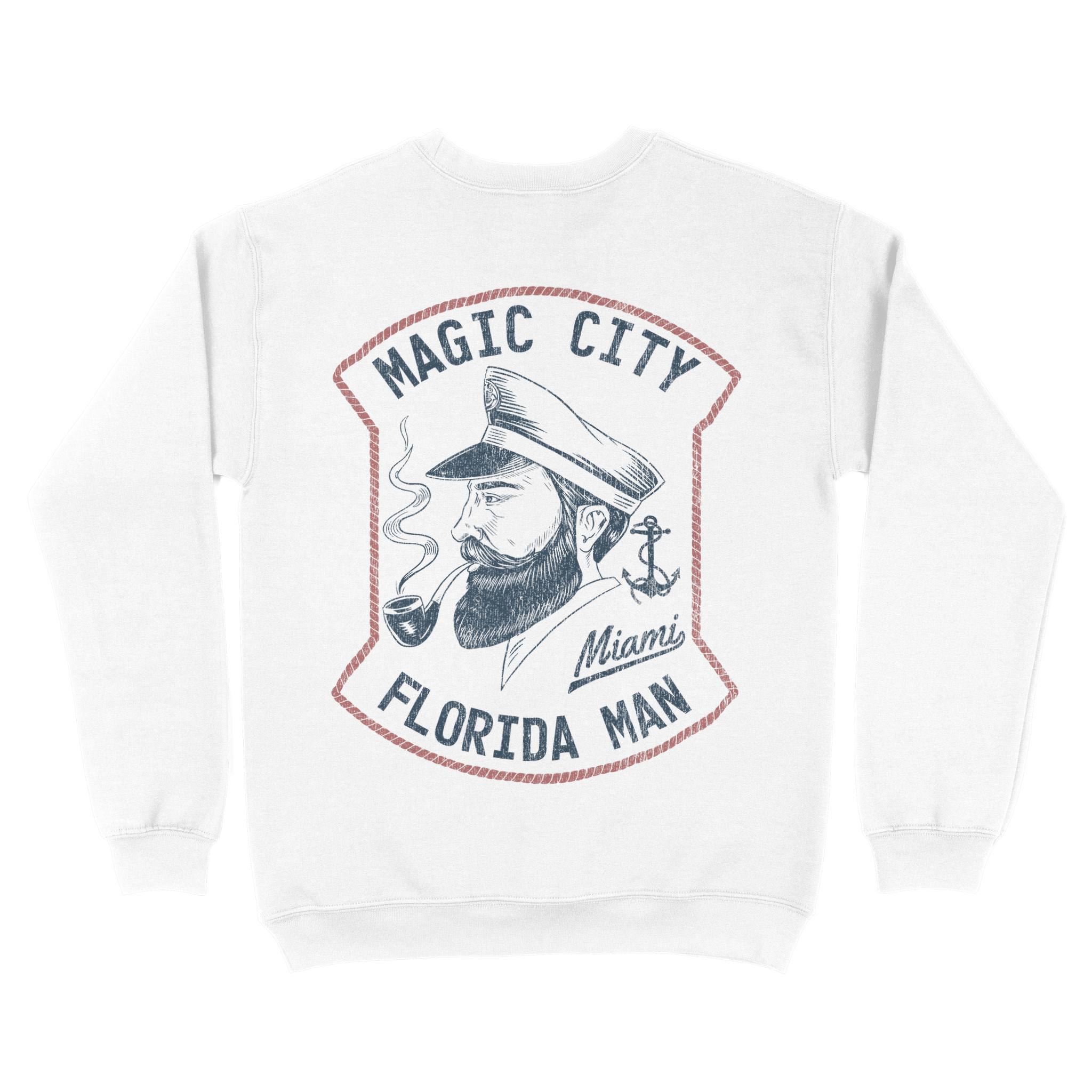 Miami Crewneck in White - back view