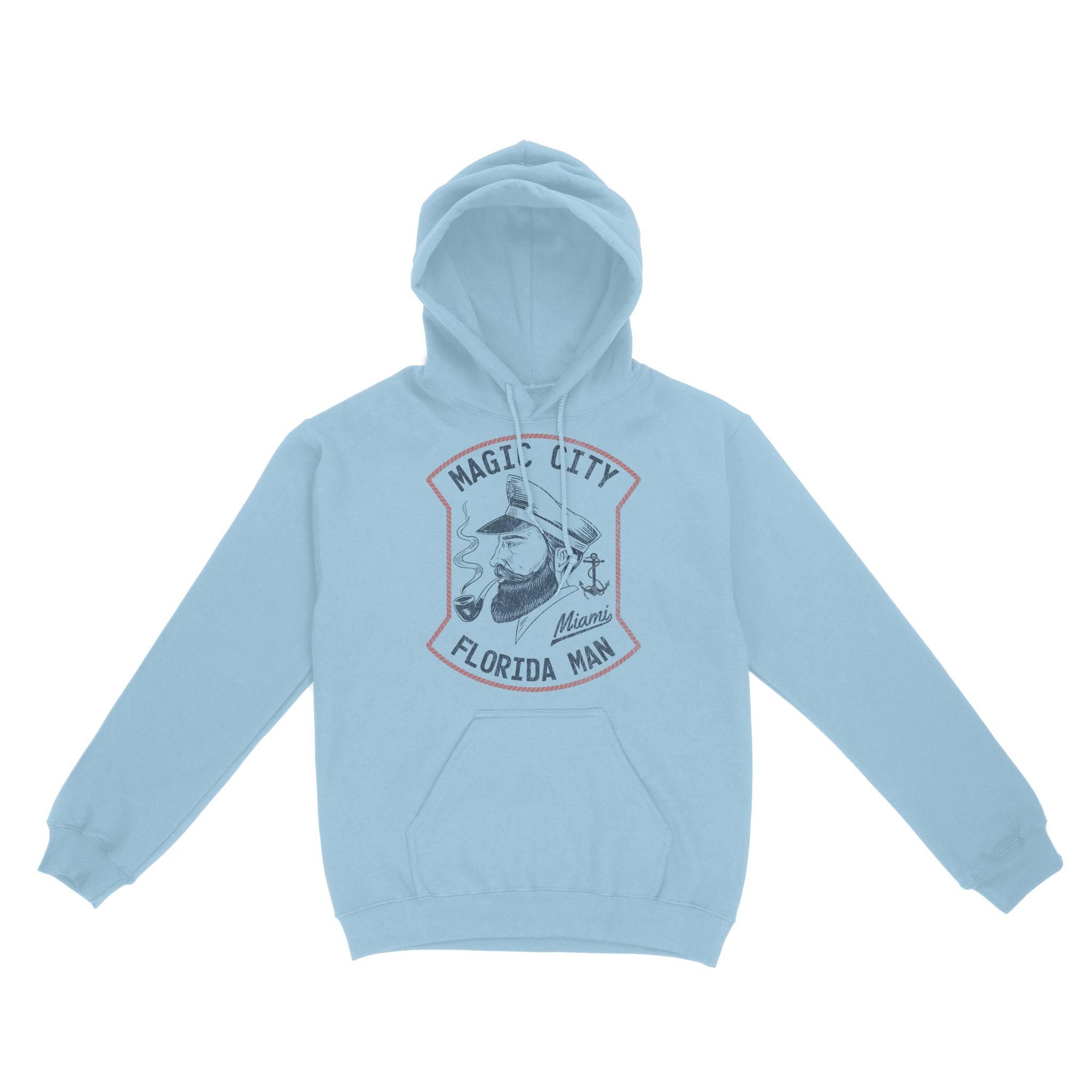 Miami Hoodie in Light Blue - front view