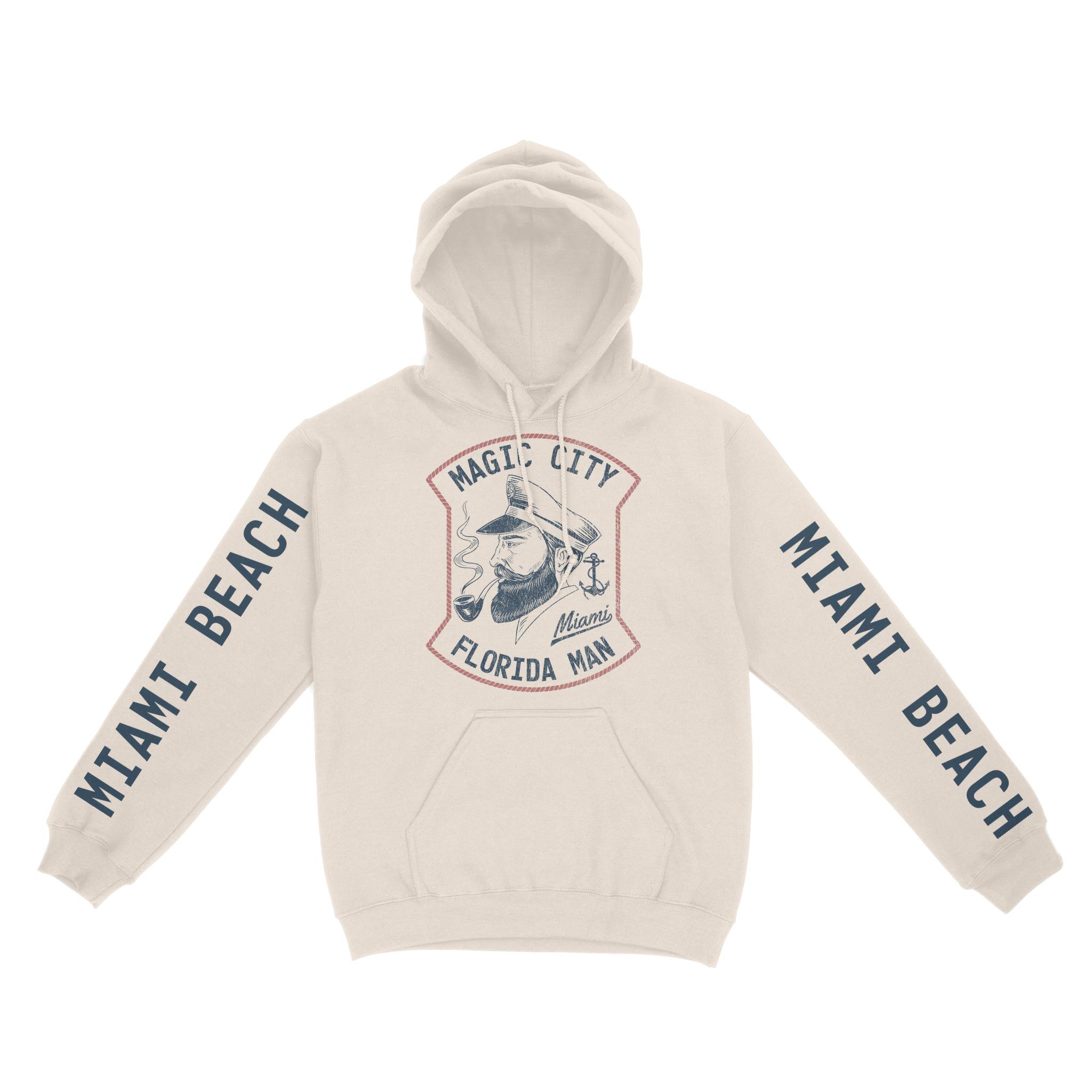 Miami Hoodie in Natural - front-sleeves view