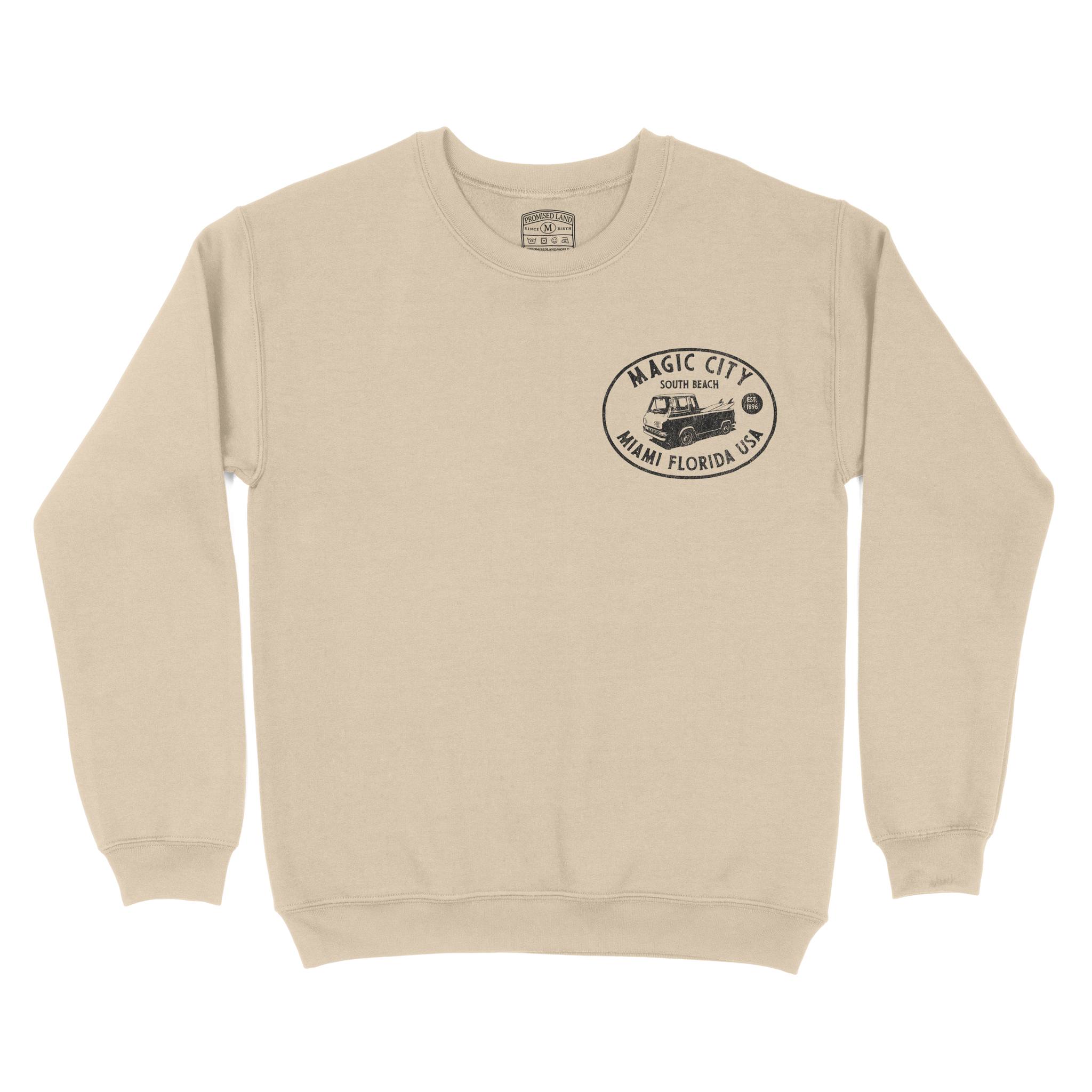Miami Surf Classic Crewneck Sand front