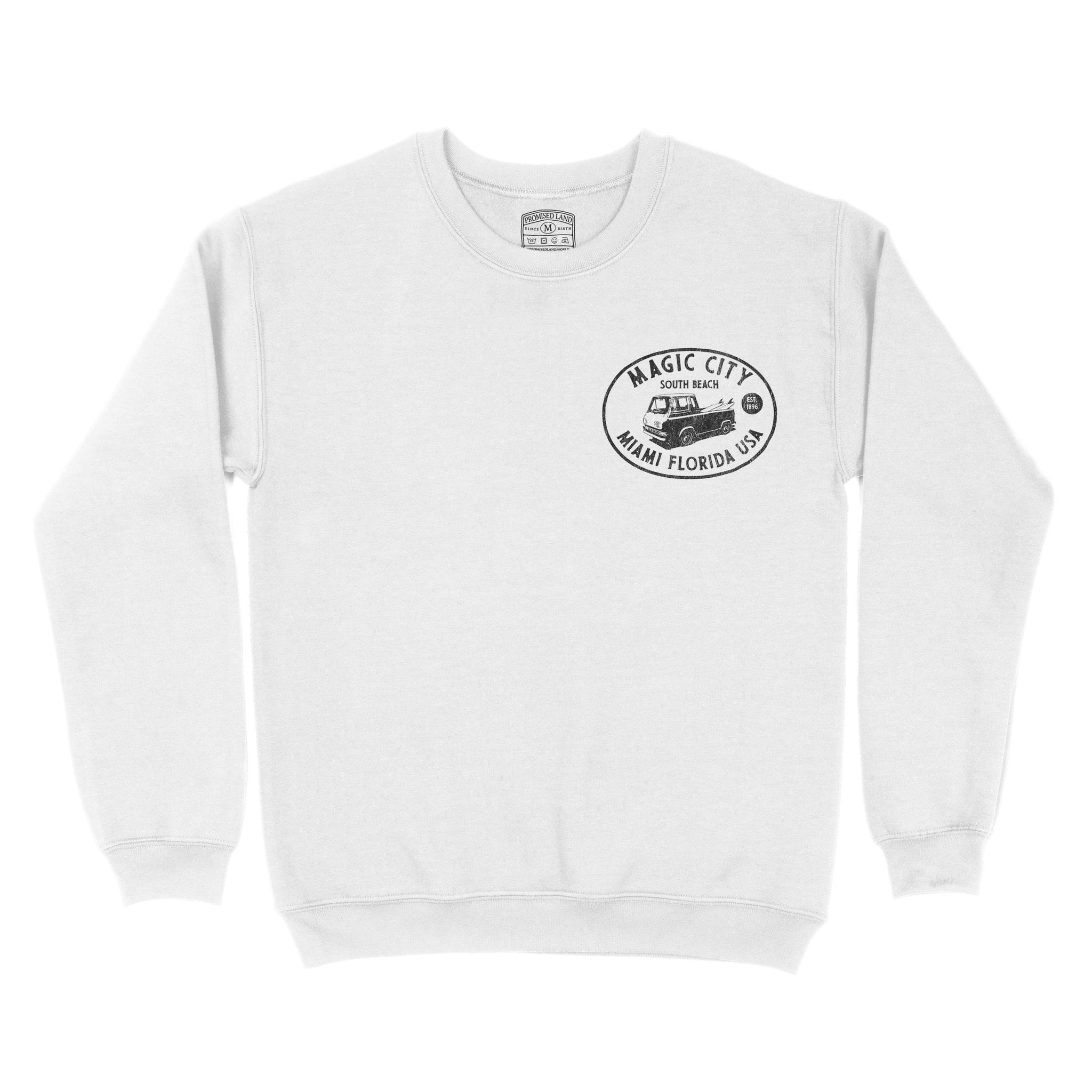 Miami Surf Classic Crewneck White front