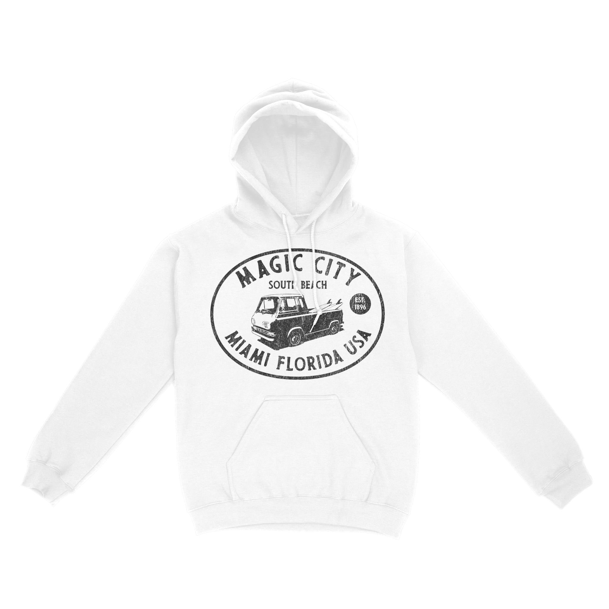 Miami Hoodie in White - front view