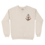 Asbury Park Tattoo Anchor Crewneck in Natural - front view
