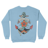 Miami Tattoo Anchor Crewneck Light Blue back