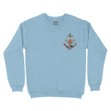 Miami Tattoo Anchor Crewneck Light Blue front