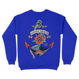 Miami Tattoo Anchor Crewneck Neon Blue back