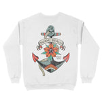 Miami Tattoo Anchor Crewneck White back