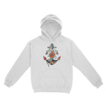 Miami Tattoo Anchor Hoodie White front