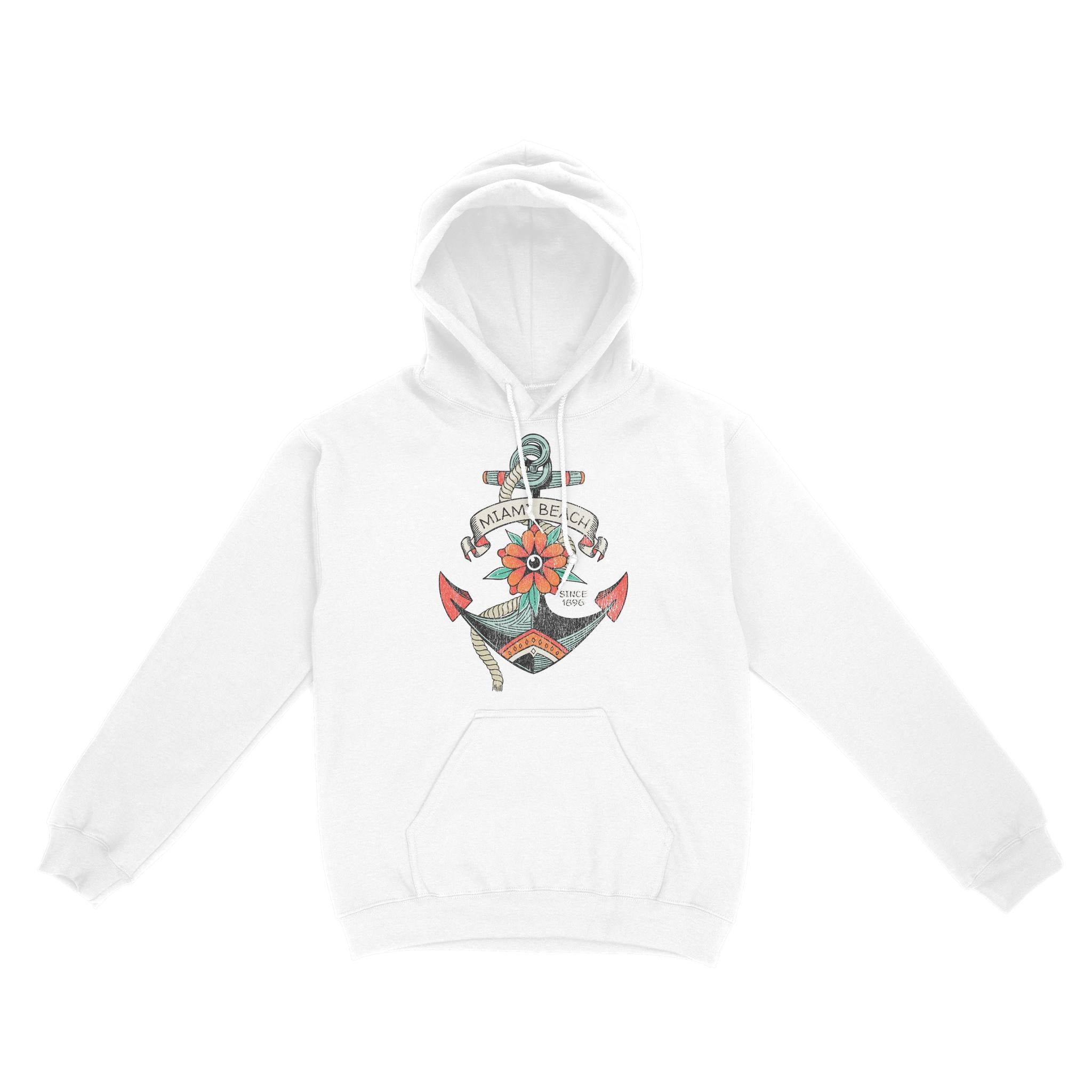 Miami Hoodie in White - front view