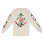 Miami Tattoo Anchor Longsleeve in Natural - front view with sleeves