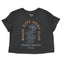 Miami Palm Tree 3 Cropped Tee in Black - front view